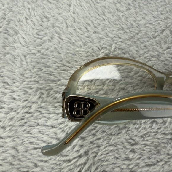 Balenciaga Paris NWT Women Cat Eye Green Glasses Non Prescription BAL 0117 Italy - Picture 13 of 16